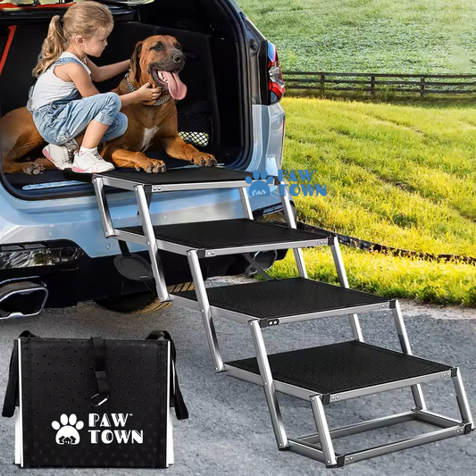 PawTown Foldable Aluminum Dog Steps